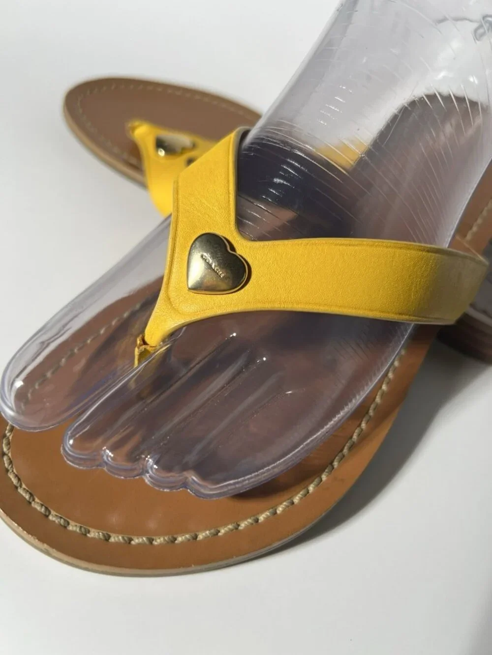 Coach Chapel Leather Slide Sandals Mustard Women’s Size 5.5